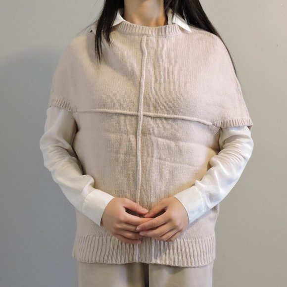 Ann Taylor Merino Wool Blush Pink Round Neck Sweater Vest, Size XS - Picture 4 of 10